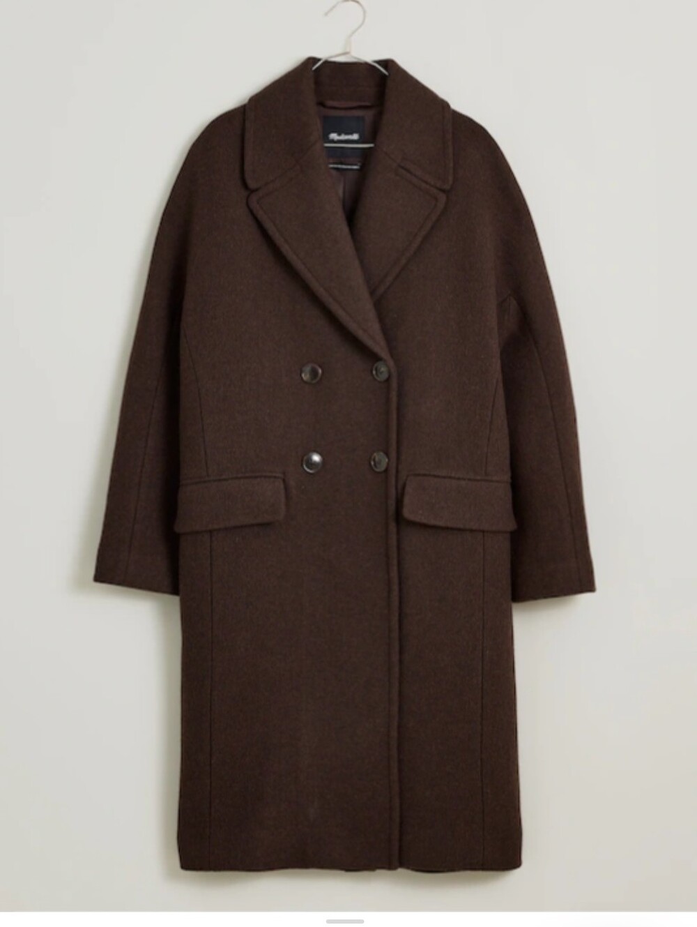Madewell The Gianna Coat Wool Cashmere Bland Fabric $338 In Brown Size 10